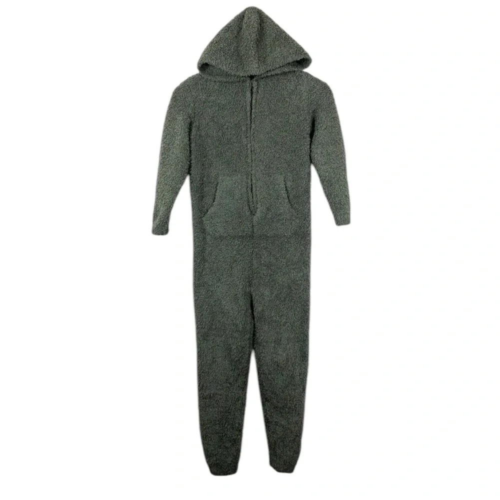 Skims Cozy Knit Jumpsuit Kids Size‎ 8/10 Gray One Piece Pajamas Loungewear